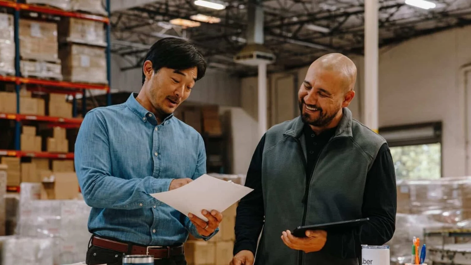 Shippers working in a warehouse