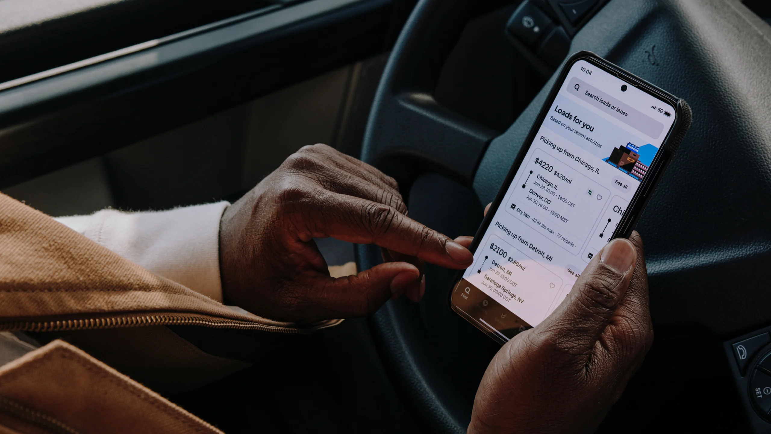 Uber Freight app shown on a phone screen